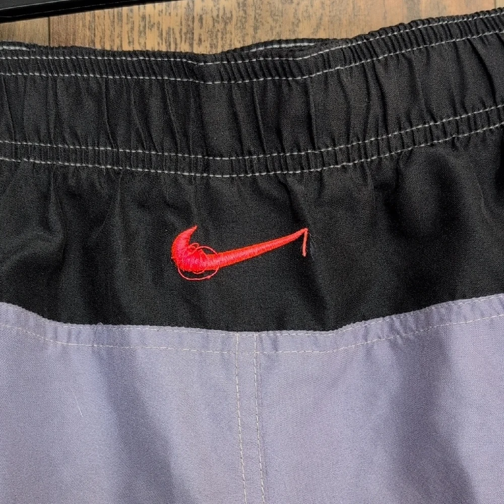 Nike Gray/Orange/Black with Lining Swim Trunks L